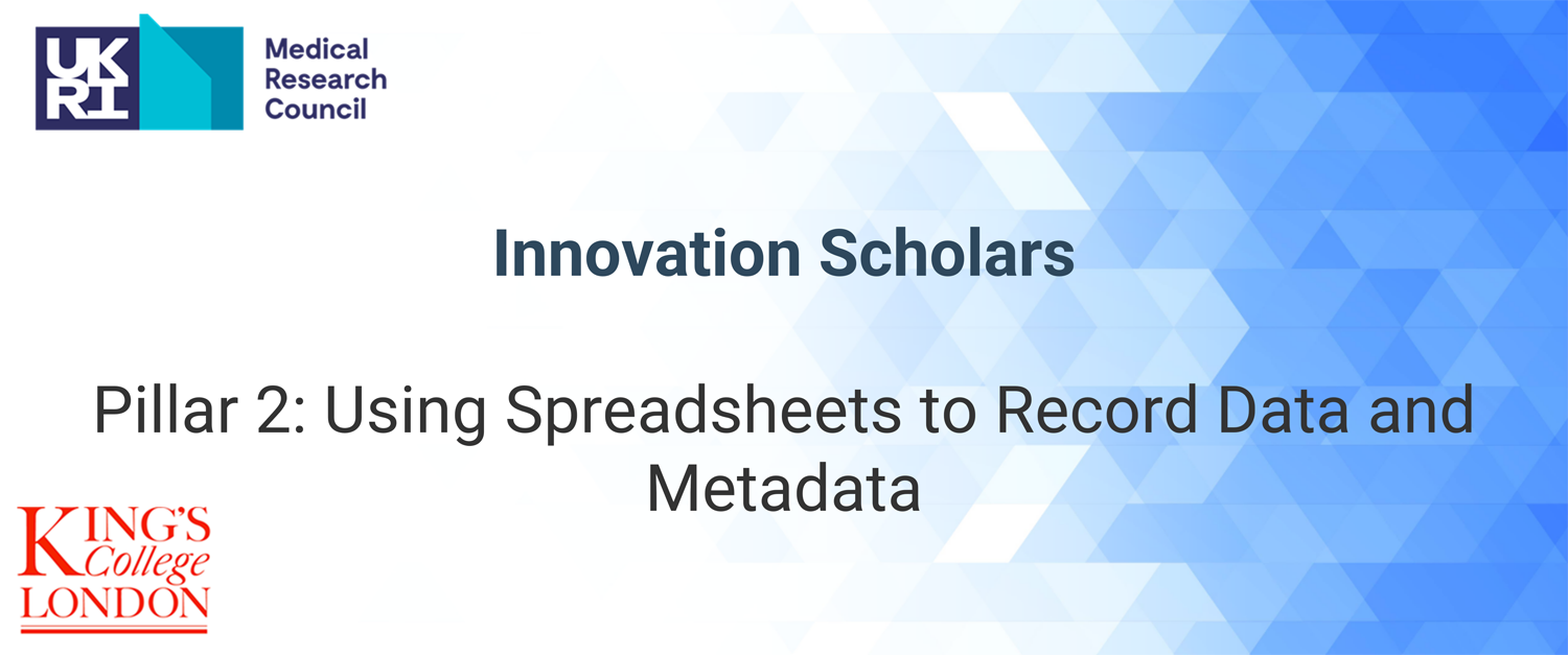 Using Spreadsheets for Recording Data and Metadata